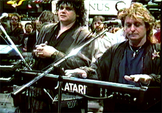 Jimmy Hotz and Jon Anderson ( Yes ) performing at the NAMM show in California