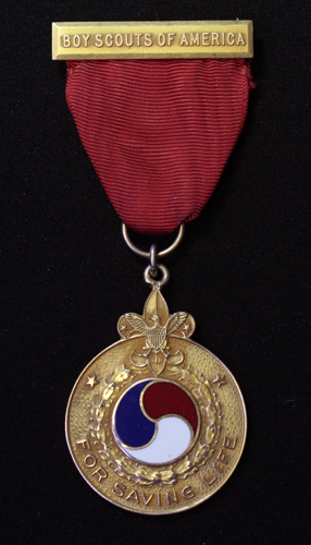 The Honor Medal - Presented to Jimmy Hotz - For saving the life of another at the risk of his own life.